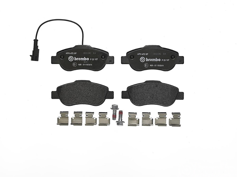 BREMBO Brake pad set FORD,FIAT P 23 107 0000071773151,6001073130,71770058 71773151,77364636,1559697,1731171,1736937,9S512K021A,9S512K021AA,BS512K021AA