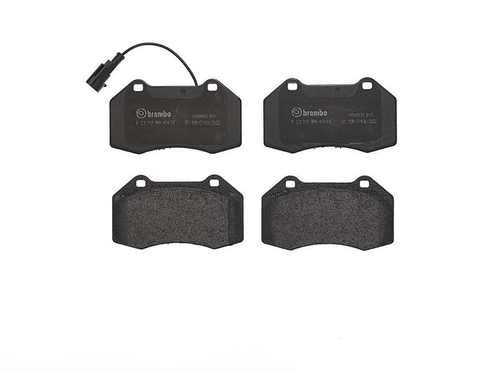 BREMBO Brake pad set PRIME LINE incl. wear warning contact P 23 117 Brake pads,Brake pad set, disc brake FIAT,ALFA ROMEO,ABARTH,GRANDE PUNTO (199)