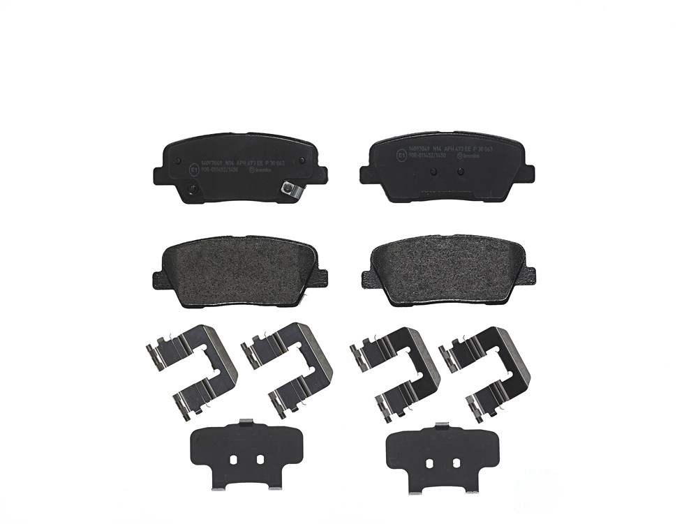 BREMBO Brake pad set HYUNDAI,KIA,SSANGYONG P 30 063 583020WA00,583022BA50,583022MA00 583022MA90,583022PA70,583022WA00,583022WA01,583022WA30,583022WA70