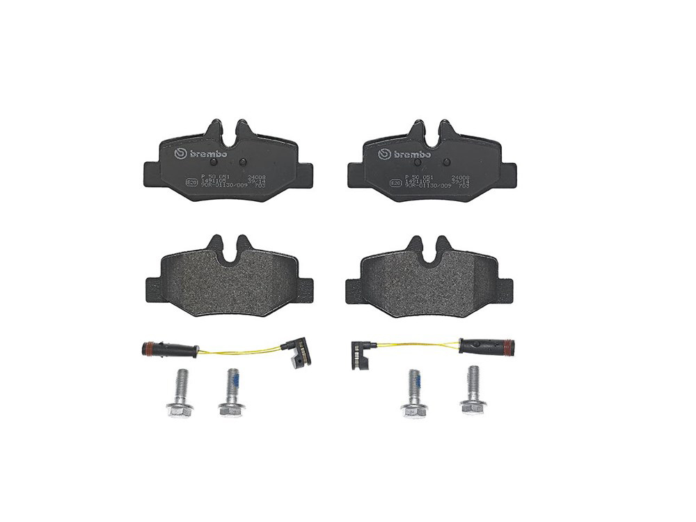 BREMBO Brake pad set PRIME LINE incl. wear warning contact P 50 051 Brake pads,Brake pad set, disc brake MERCEDES-BENZ,VITO Bus (W639),VIANO (W639)