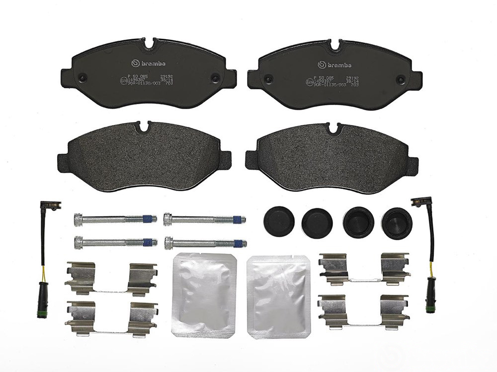 BREMBO Brake pad set PRIME LINE incl. wear warning contact P 50 085 Brake pads,Brake pad set, disc brake VW,MERCEDES-BENZ,CRAFTER 30-50 Kasten (2E_)