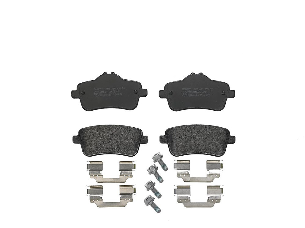 BREMBO Brake pad set MERCEDES-BENZ P 50 099 0004201705,0004206704,0064203320 0064203420,0064206820,0074207720,0074207820,0074209020,A004201705