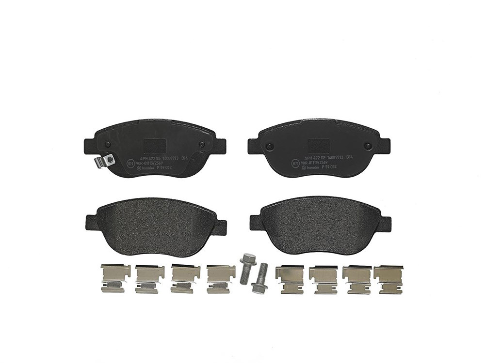 BREMBO Brake pad set PRIME LINE with acoustic wear warning P 59 052 Brake pads,Brake pad set, disc brake OPEL,FIAT,VAUXHALL,Corsa D Schrägheck (S07)