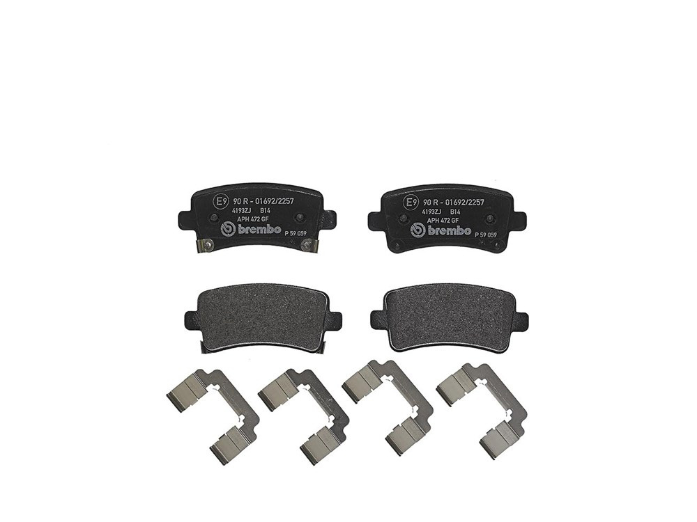 BREMBO Brake pad set PRIME LINE with acoustic wear warning P 59 059 Brake pads,Brake pad set, disc brake OPEL,CHEVROLET,SAAB,INSIGNIA Caravan,INSIGNIA