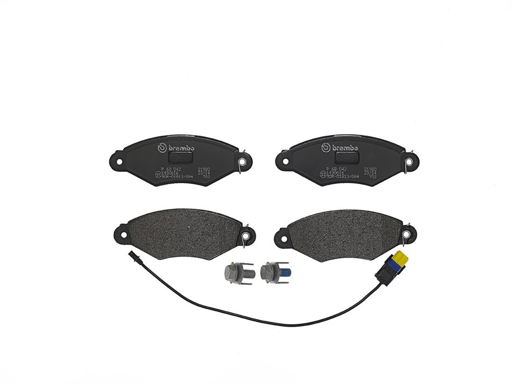 BREMBO Brake pad set PRIME LINE incl. wear warning contact P 68 042 Brake pads,Brake pad set, disc brake RENAULT,KANGOO (KC0/1_)
