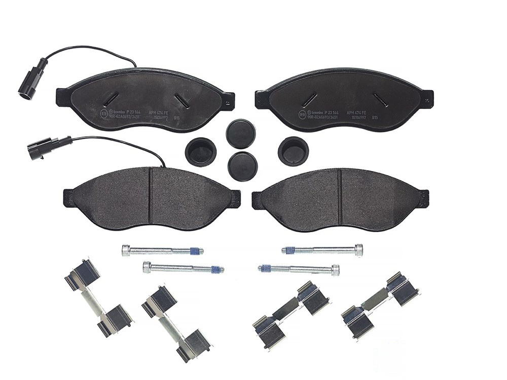 BREMBO Brake pad set PRIME LINE incl. wear warning contact P 23 144 Brake pads,Brake pad set, disc brake OPEL,FIAT,PEUGEOT,Movano C Kastenwagen (U9)