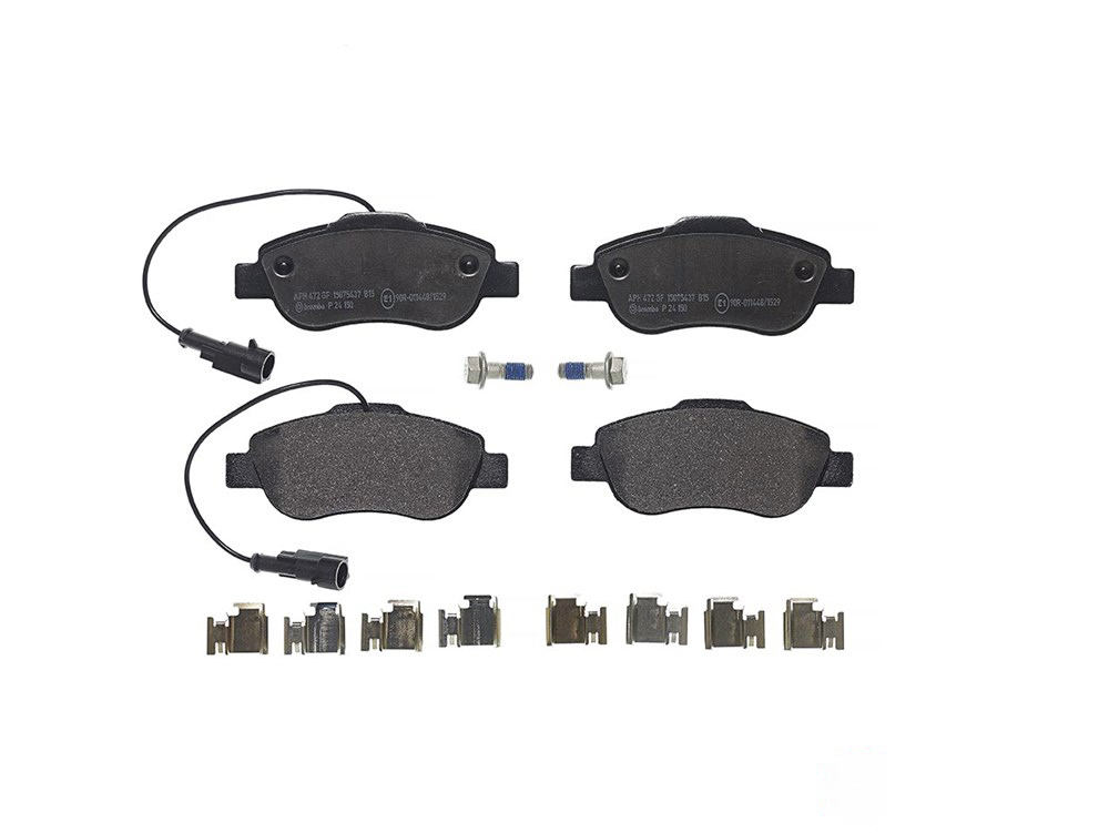 BREMBO Brake pad set PRIME LINE incl. wear warning contact P 24 150 Brake pads,Brake pad set, disc brake FORD,FIAT,KA (RU8),500 C (312)