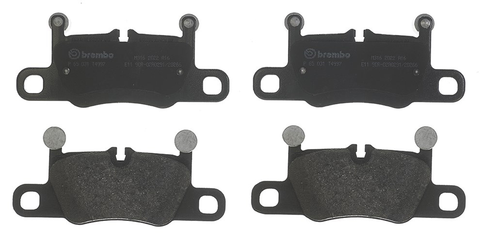 BREMBO Brake pad set PRIME LINE prepared for wear indicator P 65 031 Brake pads,Brake pad set, disc brake AUDI,PORSCHE,e-tron GT Limousine,911 (991)