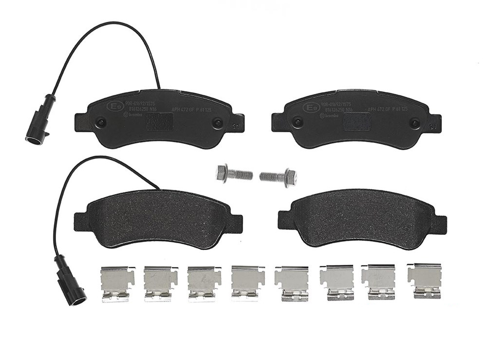 BREMBO Brake pad set PRIME LINE incl. wear warning contact P 61 125 Brake pads,Brake pad set, disc brake OPEL,FIAT,PEUGEOT,Movano C Kastenwagen (U9)