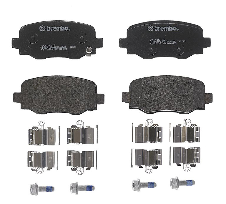 BREMBO Brake pad set FIAT,JEEP,ALFA ROMEO P 23 177 77361008,77369320,877369320 0000077367417,77367145,77367417,77368077,00K68263132AA,00K68289634AA