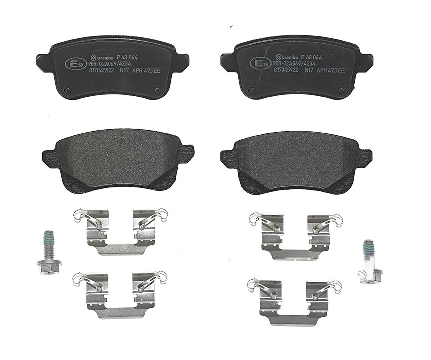 BREMBO Brake pad set PRIME LINE excl. wear warning contact P 68 064 Brake pads,Brake pad set, disc brake RENAULT,NISSAN,Scénic III (JZ0/1_)