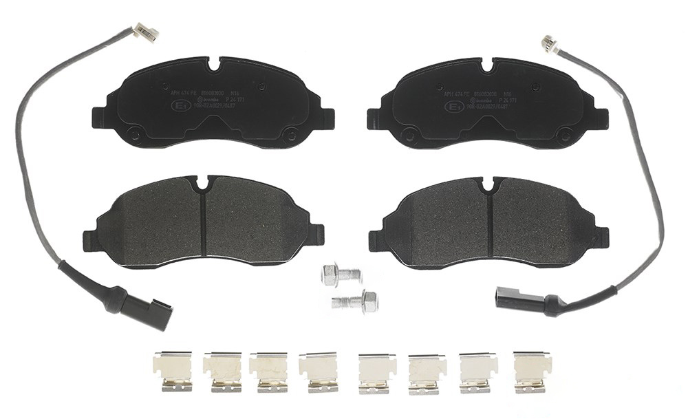 BREMBO Brake pad set PRIME LINE incl. wear warning contact P 24 171 Brake pads,Brake pad set, disc brake FORD,Transit Mk7 Kastenwagen (V363, FCD, FDD)