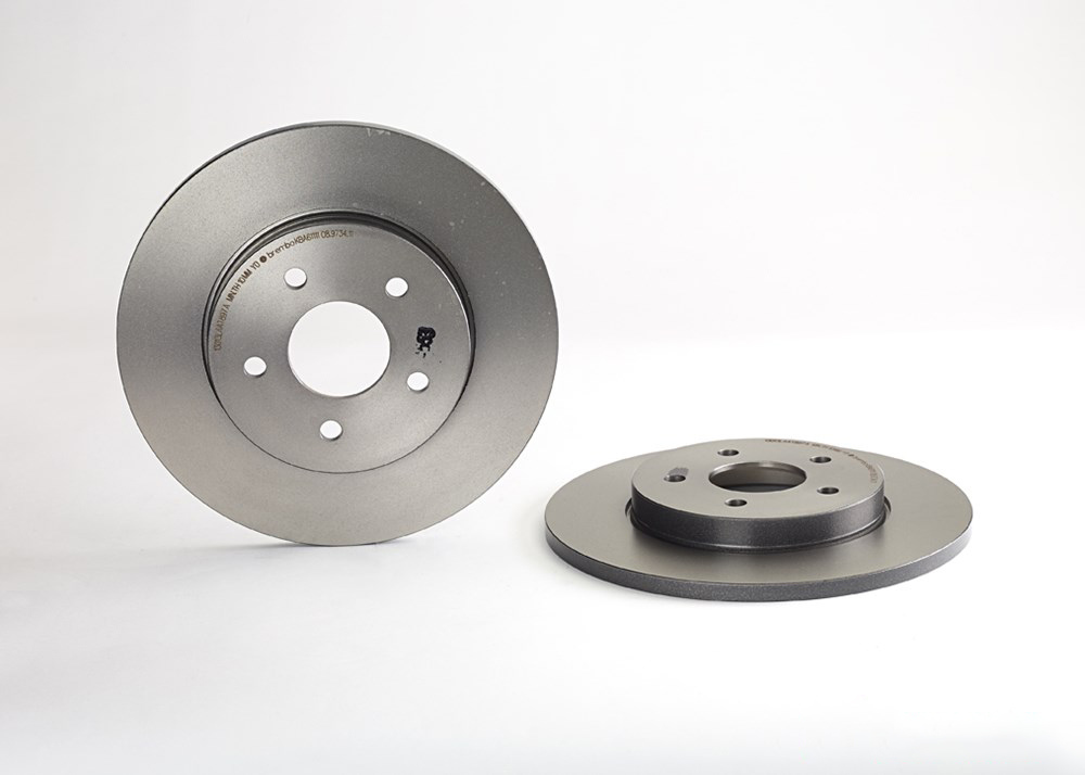 BREMBO Brake disc FORD,JAGUAR 08.9734.11 1323102,1376138,1464914 Brake rotor,Brake discs,Brake rotors 1465619,1506339,1676983,1S7J2A315CB,1S7W2A315AB