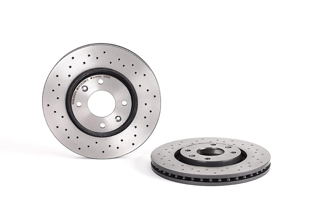 BREMBO Brake disc perforated/vented 09.8760.1X Brake rotor,Brake discs OPEL,PEUGEOT,CITROËN,Crossland X (P17),206 Schrägheck (2A/C),207 (WA_, WC_)