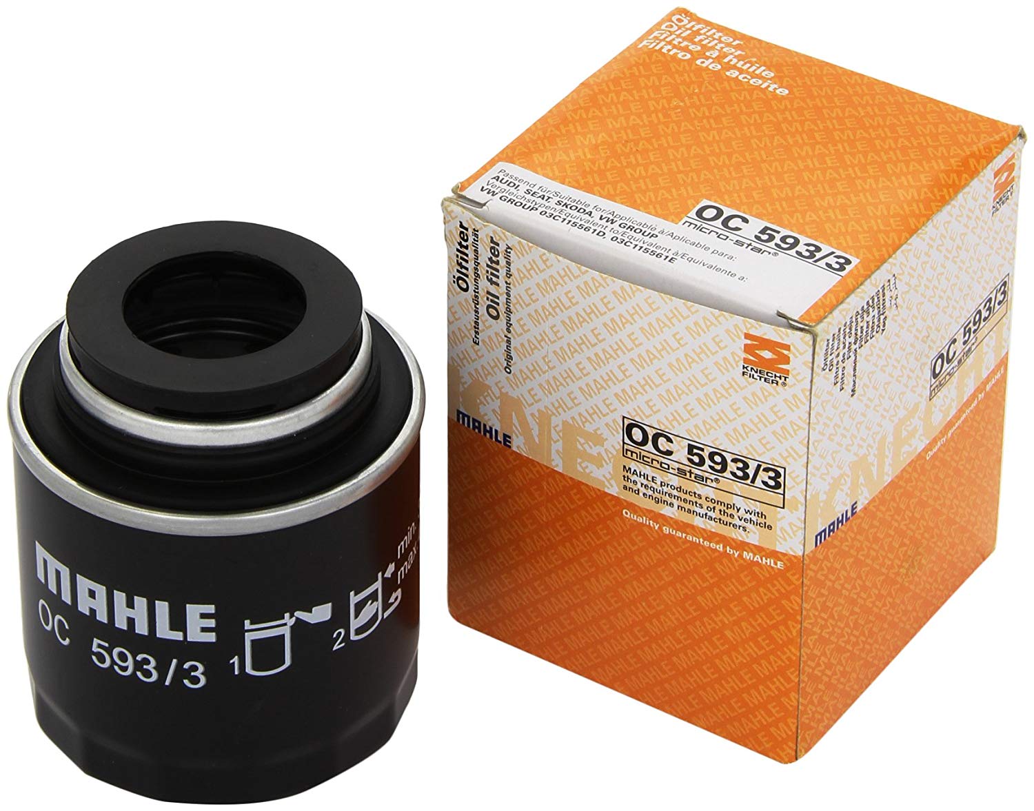 MAHLE ORIGINAL Oil filter VW,AUDI,SKODA OC 593/3 03C115561D,03C115561E,03C115561H Engine oil filter 03C115561D,03C115561E,03C115561H,70571456