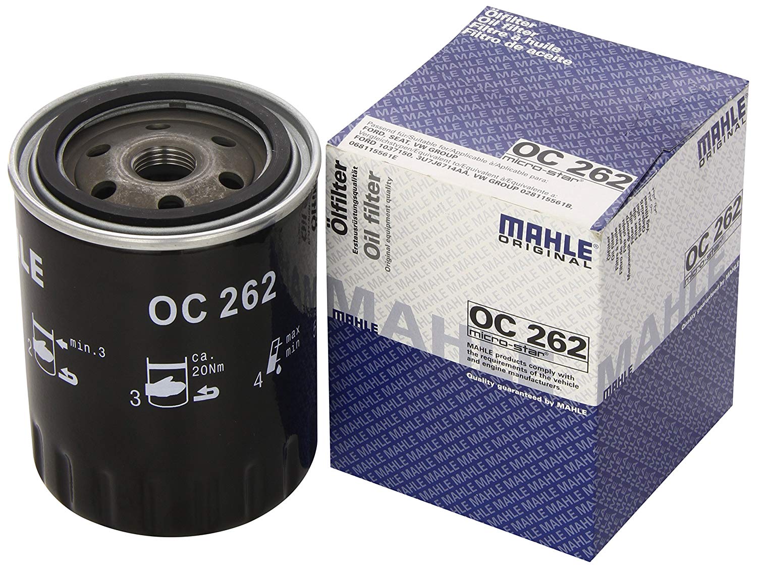 MAHLE ORIGINAL Oil filter VW,FORD,SEAT OC 262 028115561B,068115561E,028115561B Engine oil filter 068115561E,1037150,1085801,1318700,1318701,3U7J6714AA