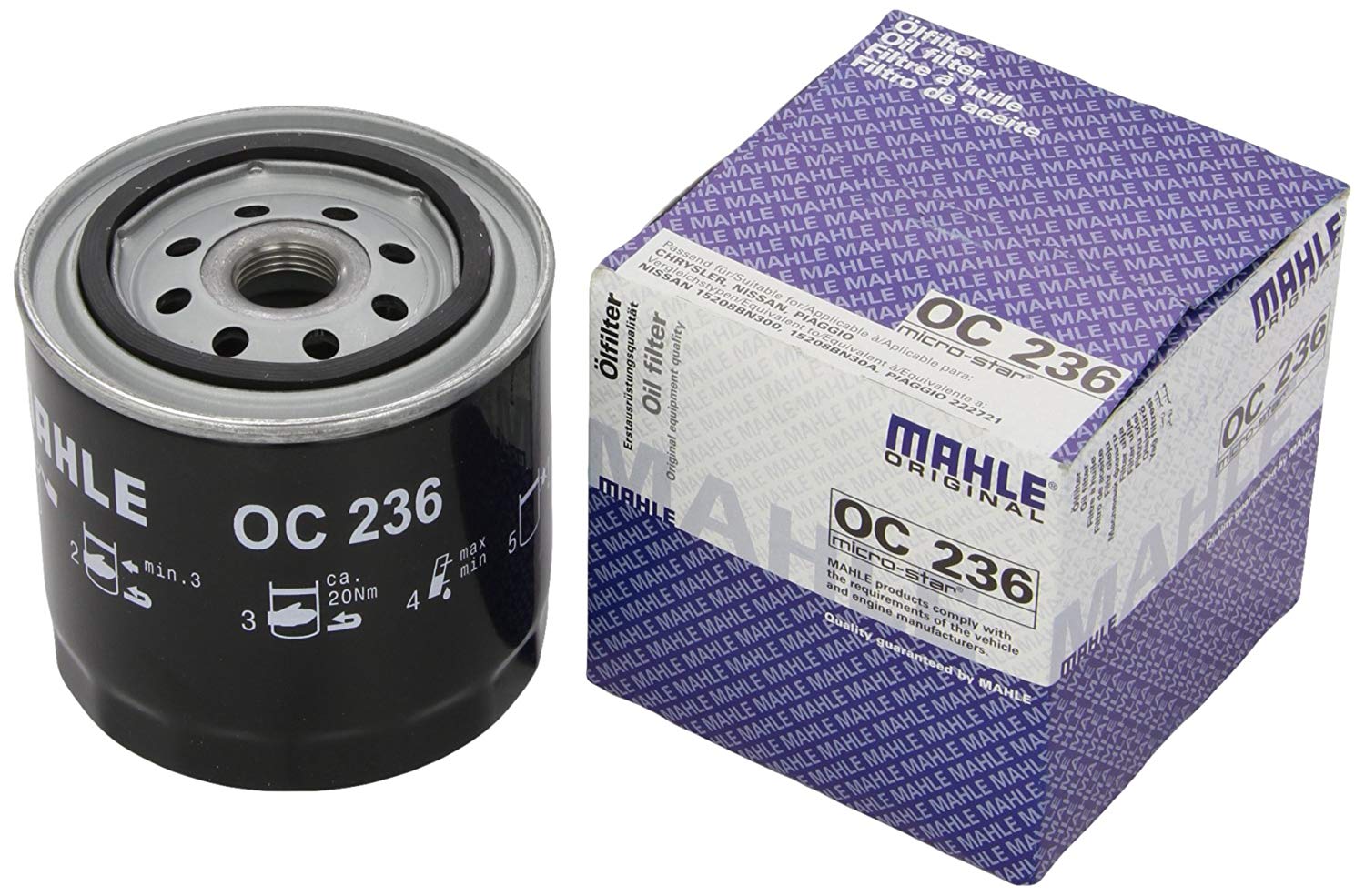 MAHLE ORIGINAL Oil filter VW,AUDI,OPEL OC 236 1041429,71304344,J1560125010 Engine oil filter 05741616,C62845,D62845,K200037,9Y4487,9307810,03549957