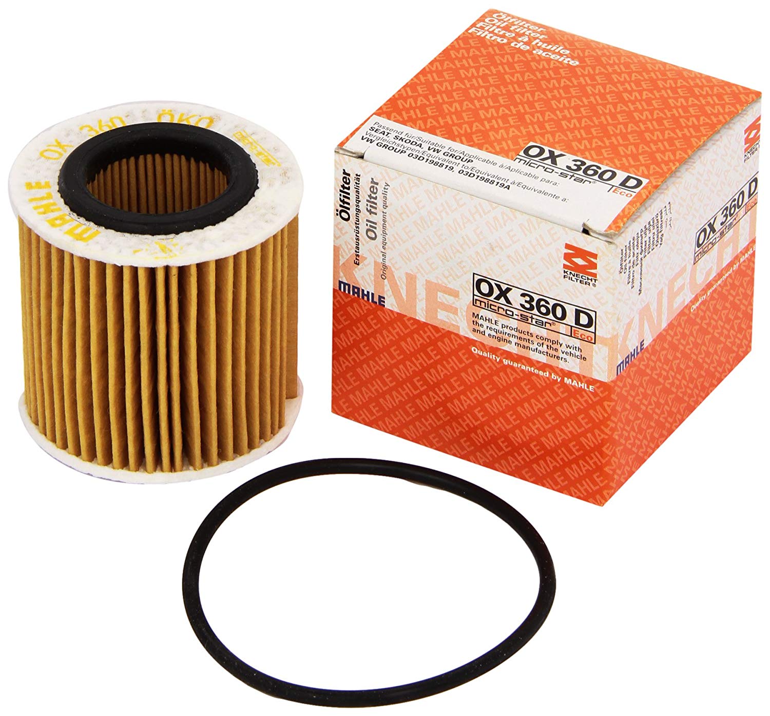 MAHLE ORIGINAL Oil filter Filter Insert OX 360D Engine oil filter VW,SKODA,SEAT,POLO (9N_),Polo Schrägheck (6R1, 6C1),Fox Schrägheck (5Z1, 5Z3, 5Z4)