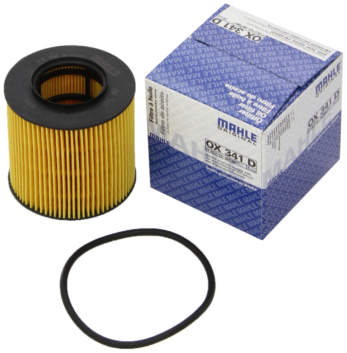 MAHLE ORIGINAL Oil filter VW,AUDI,SKODA OX 341D 03C109210G,03C109210N,03C115403A Engine oil filter 03C115403B,03C115403C,03C115403D,03C115403E