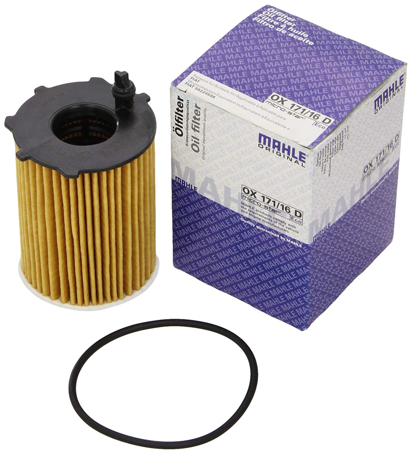 MAHLE ORIGINAL Oil filter Filter Insert OX 171/16D Engine oil filter FIAT,ALFA ROMEO,CHRYSLER,500 (312),500 C (312),Panda Schrägheck (312_, 319_)