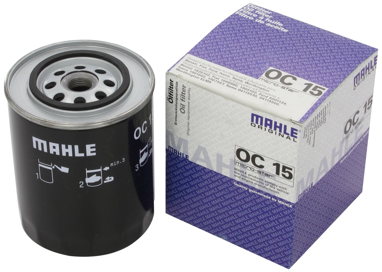 MAHLE ORIGINAL Oil filter FIAT,IVECO,SAME OC 15 04513411,4027979,4513411 Engine oil filter 45134111,74027979,74513411,1826102,4513411,47128196,9Y4505