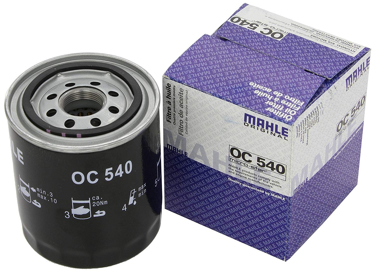 MAHLE ORIGINAL Oil filter HYUNDAI,KIA OC 540 0K55114302,0VS0114302,2630042020 Engine oil filter 2630042030,2630042040,2630042060,263104A000,263104A010