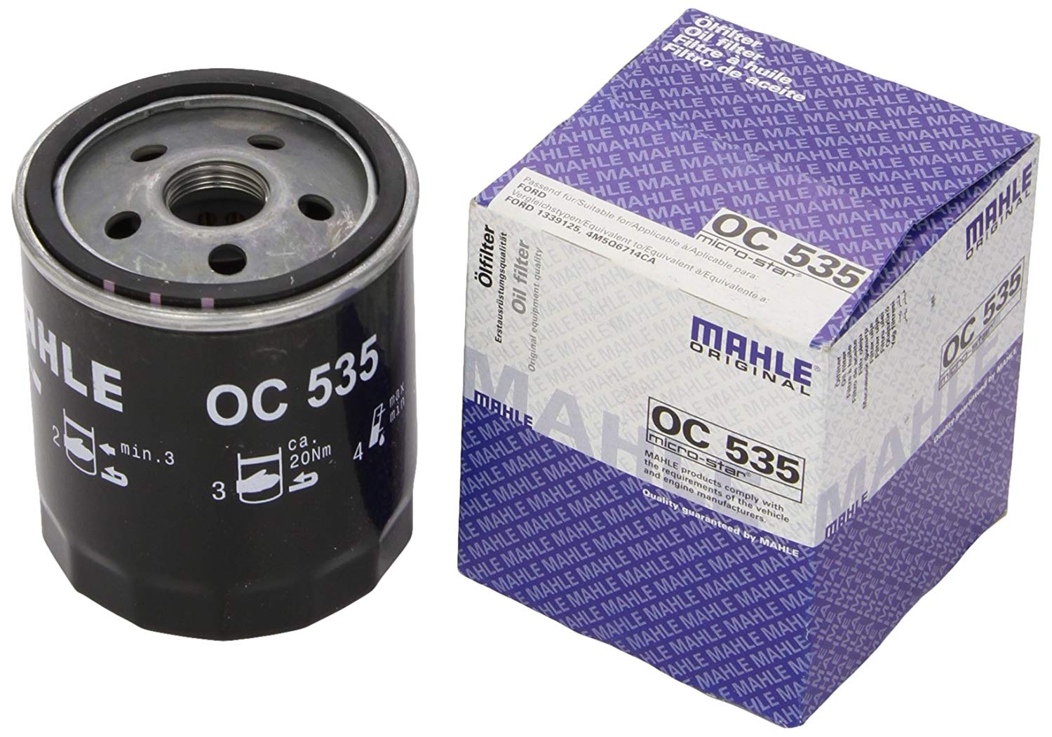 MAHLE ORIGINAL Oil filter Spin-on Filter OC 535 Engine oil filter FORD,MONDEO IV Turnier (BA7),Focus II Schrägheck (DA_, HCP, DP)