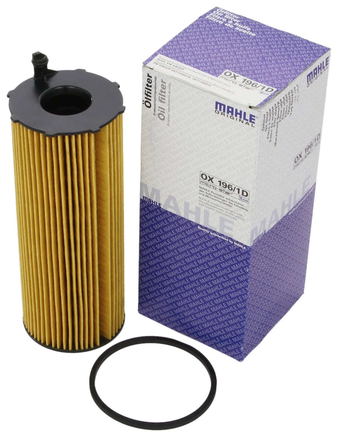 MAHLE ORIGINAL Oil filter Filter Insert OX 196/1D Engine oil filter VW,AUDI,Touareg (7LA, 7L6, 7L7),Phaeton (3D1, 3D2, 3D3, 3D4, 3D6, 3D7, 3D8, 3D9)