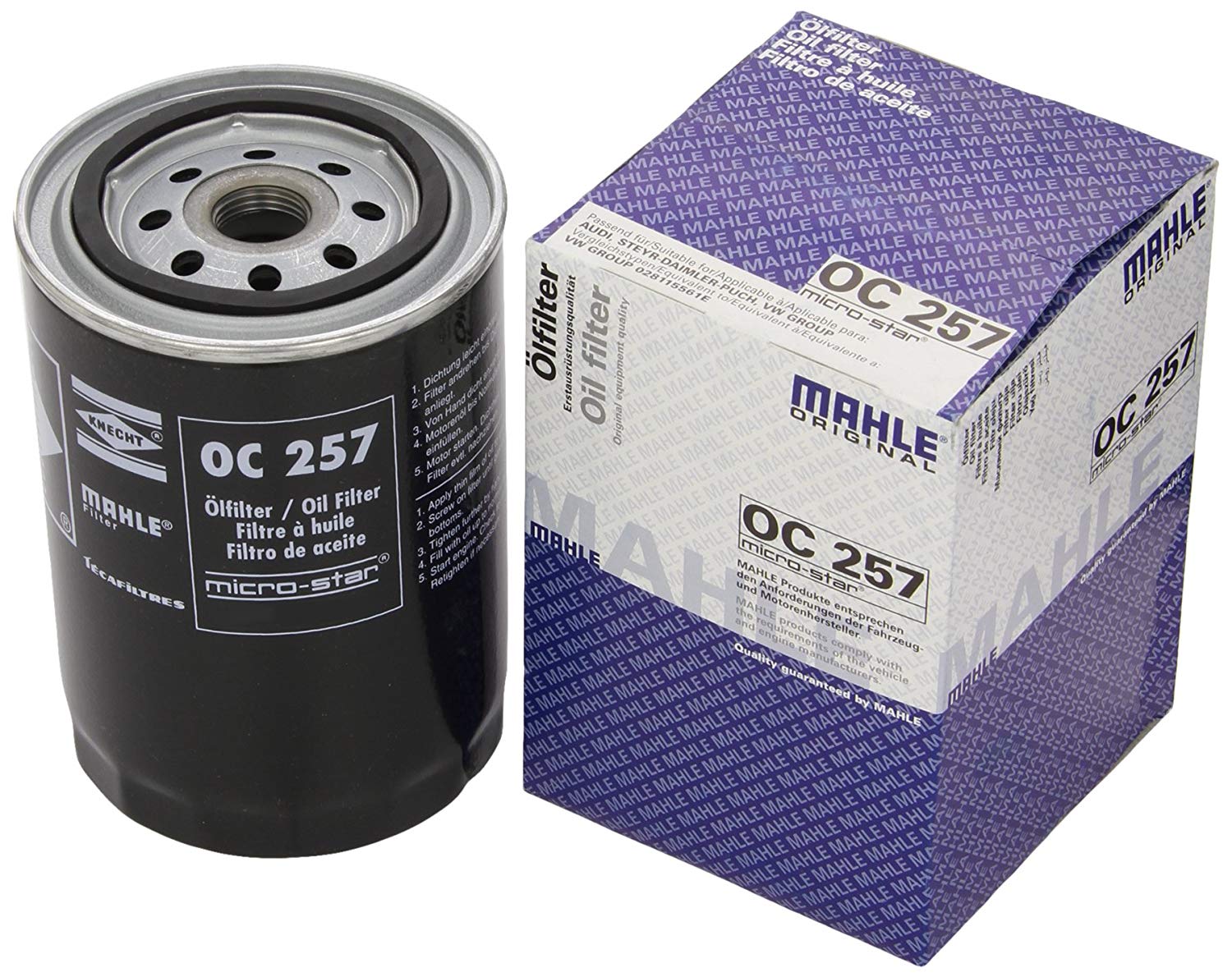 MAHLE ORIGINAL Oil filter Spin-on Filter OC 257 Engine oil filter VW,AUDI,PASSAT Variant (3B5),PASSAT (3B2),A4 Limousine (8D2, B5),A6 Avant (4B5, C5)