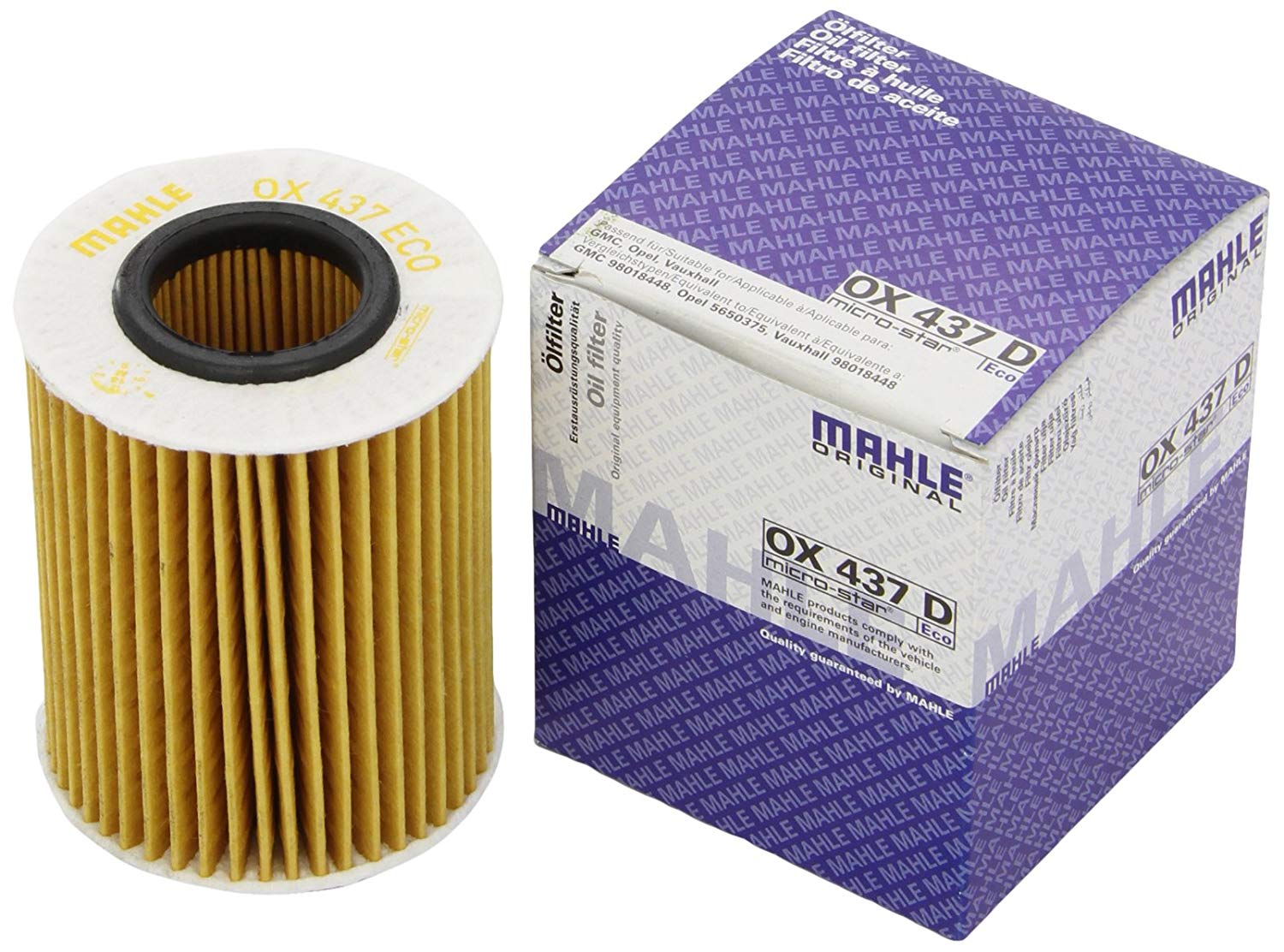 MAHLE ORIGINAL Oil filter OPEL,CHEVROLET,VAUXHALL OX 437D 98018448,98018448,98018448 Engine oil filter 898018448Y,70379541,OX437DECO,5650375,98018448