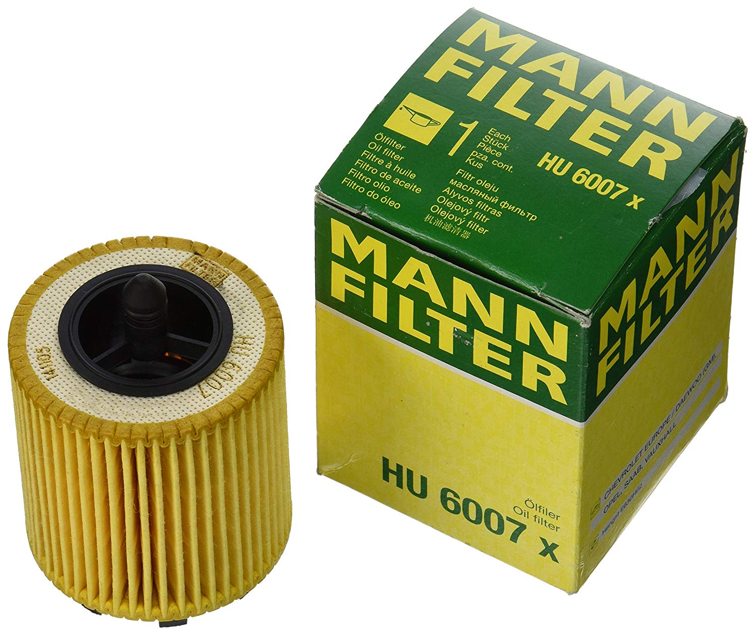 MANN-FILTER Oil filter OPEL,FIAT,CHEVROLET HU 6007 x 19260345,71739396,71752468 Engine oil filter 71769199,12579143,12605565,12605566,21018801,9194746