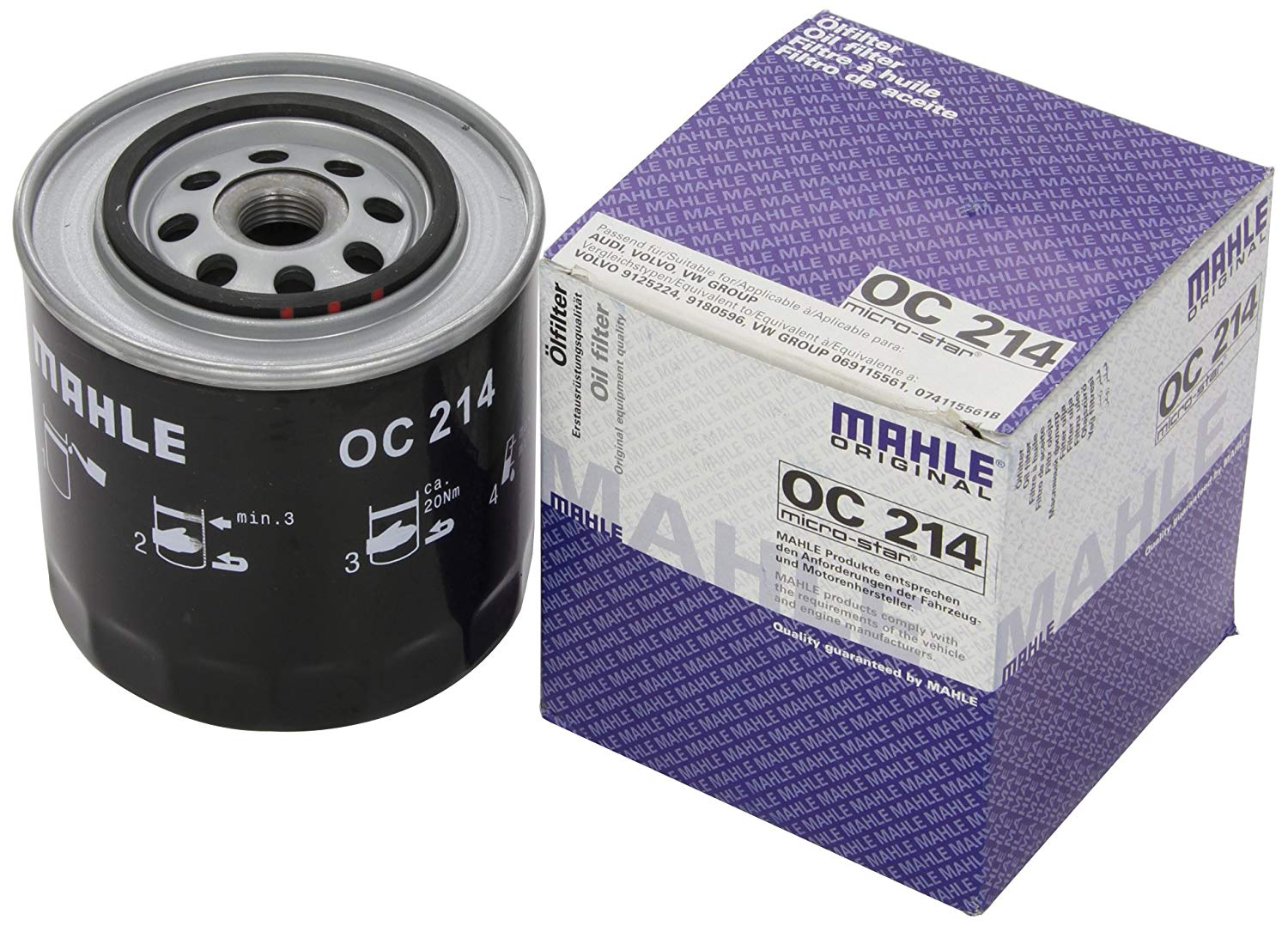 MAHLE ORIGINAL Oil filter VW,AUDI,VOLVO OC 214 069115561,069115561A,074115561B Engine oil filter 069115561,069115561A,074115561B,5012554,A840X6714CA