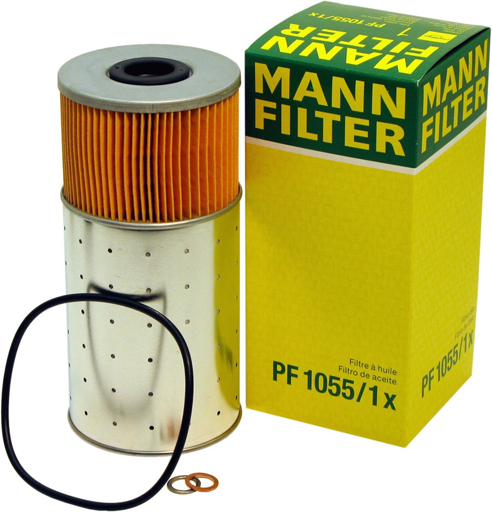 MANN-FILTER Oil filter MERCEDES-BENZ,PUCH PF 1055/1 x F1950520,96351100,5002704 Engine oil filter 5010667,5010961,5019420,9975223,0001802509,1408369
