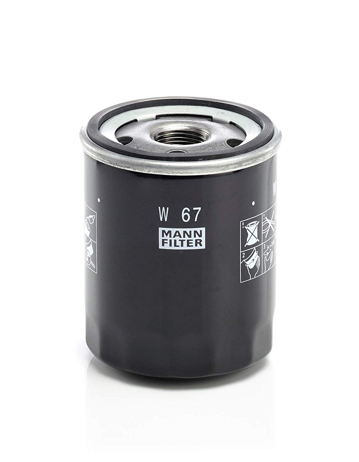 MANN-FILTER Oil filter Spin-on Filter W 67 Engine oil filter HONDA,MITSUBISHI,SMART,Jazz III Schrägheck (GE_, GG_, GP_, ZA_),JAZZ IV (GK)