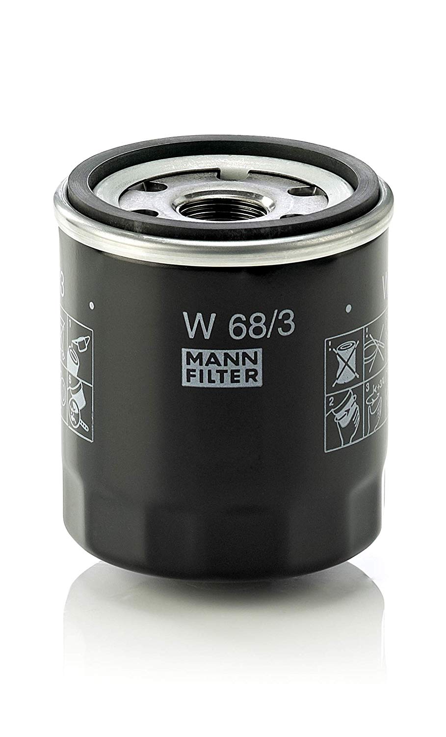 MANN-FILTER Oil filter FORD,PEUGEOT,TOYOTA W 68/3 77201898,721014983,4105409 Engine oil filter 48300730189,49501000307,31782304,311159A1,2I8660,3I1191