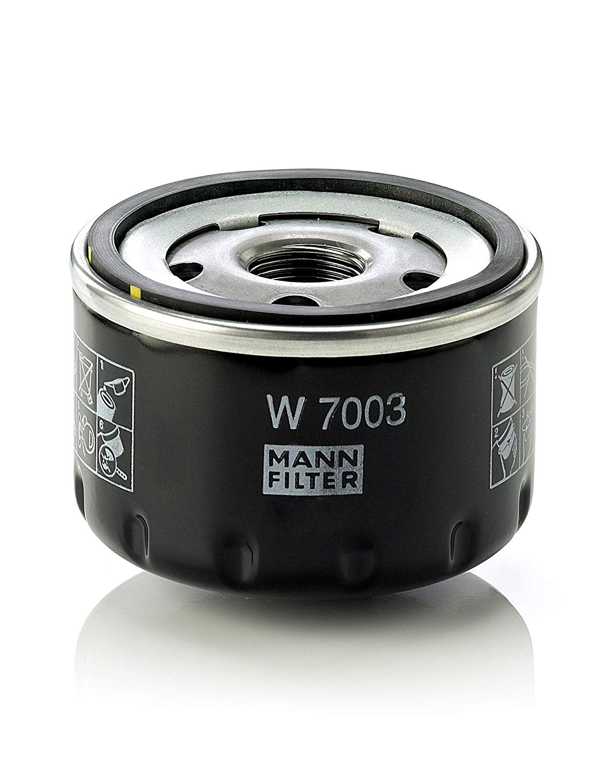 MANN-FILTER Oil filter Spin-on Filter W 7003 Engine oil filter FIAT,ALFA ROMEO,LANCIA,500 (312),PUNTO (188),BRAVO II (198),500 C (312)