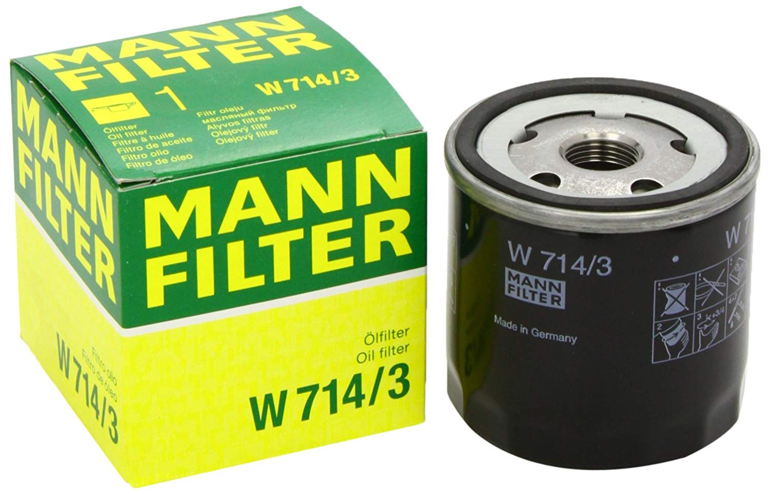 MANN-FILTER Oil filter FIAT,ALFA ROMEO,LANCIA W 714/3 4212109,4228326,4339509 Engine oil filter 4356500,4363484,4371581,4382101,4394463,43944630