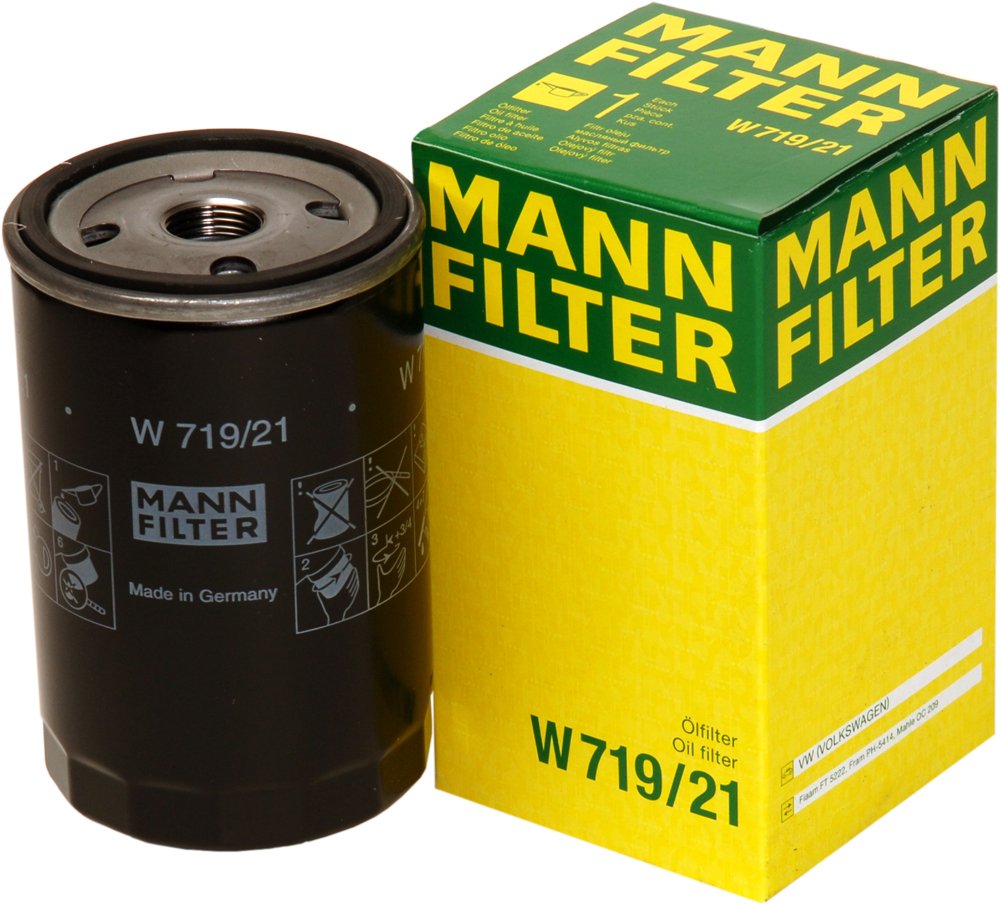 MANN-FILTER Oil filter Spin-on Filter W 719/21 Engine oil filter VW,GOLF II (19E, 1G1),PASSAT Variant (3A5, 35I),Polo Coupe (86C, 80),CORRADO (53I)