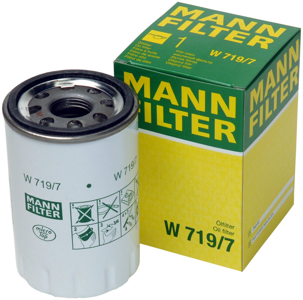 MANN-FILTER Oil filter Spin-on Filter W 719/7 Engine oil filter JAGUAR,DAIMLER,S-Type (X200),XJ (NAW, NBW),XK 8 Cabrio (X100),XK Coupe (X150)