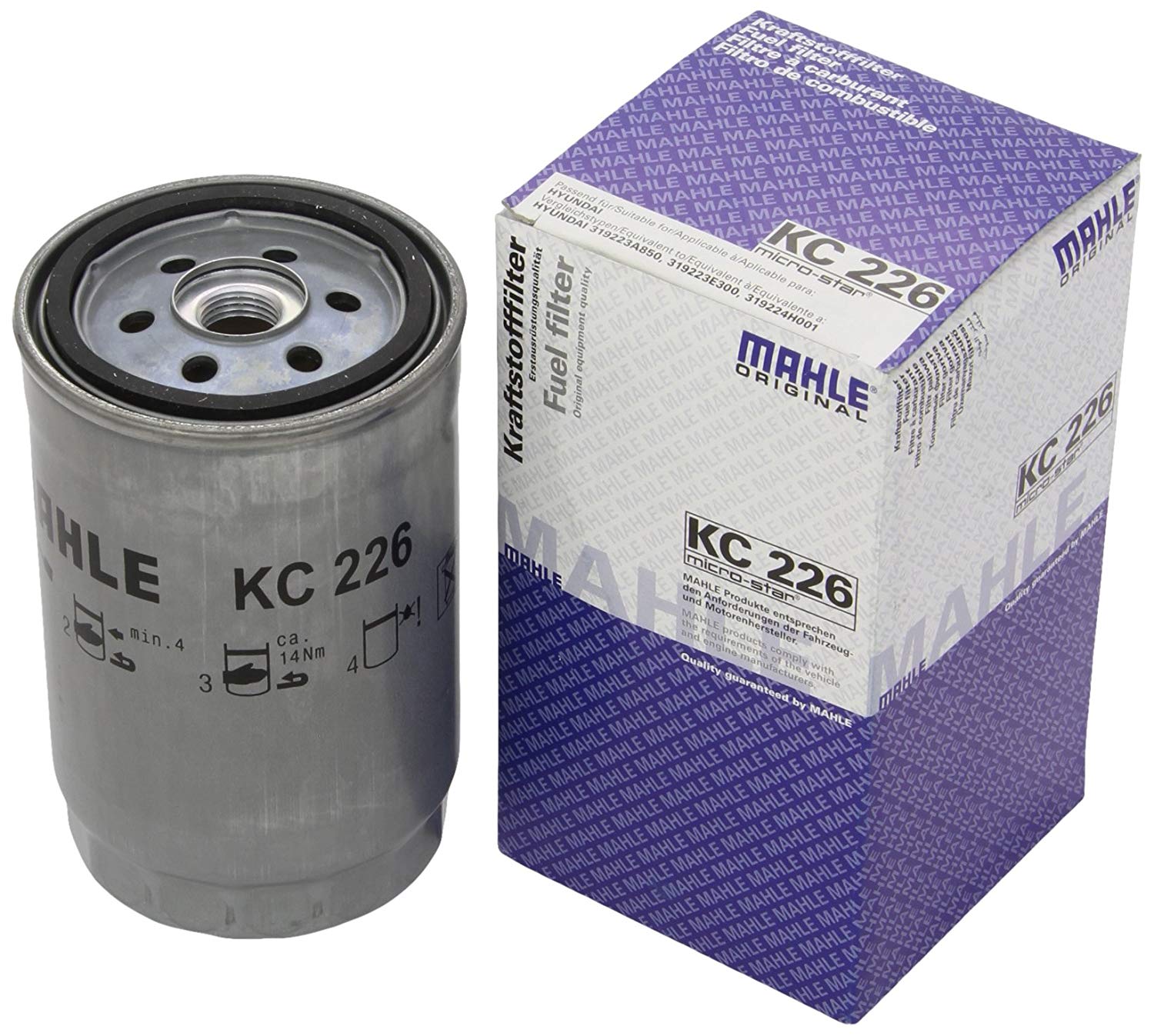 MAHLE ORIGINAL Fuel Filter HYUNDAI,KIA KC 226 319111H900,319112J000,319222E900 319222EA00,319222J000,319223A810,319223A850,319224H000,319224H001