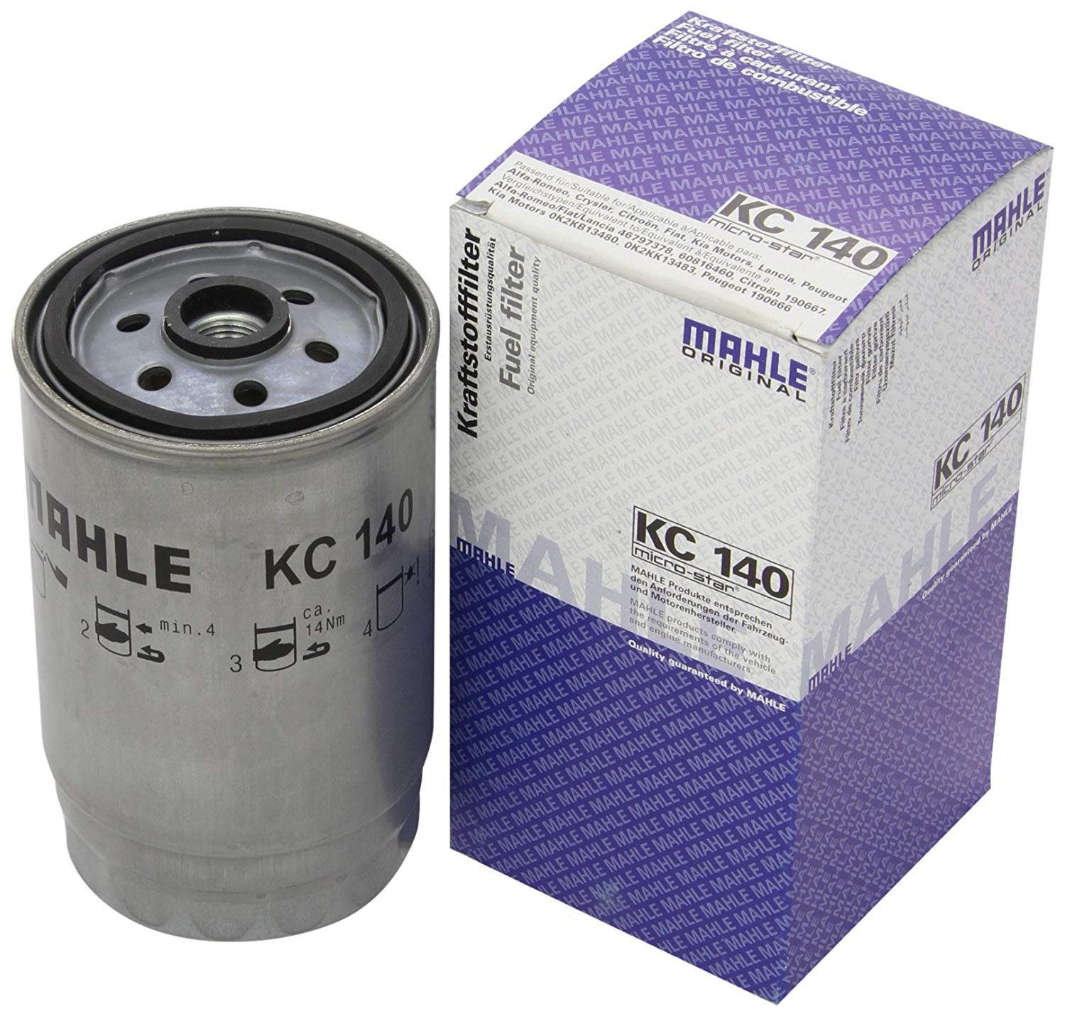 MAHLE ORIGINAL Fuel Filter FIAT,PEUGEOT,CITROËN KC 140 46797378,60816460,71753841  04721303AA,52126444AA,K04721303AA,190666,190667,1906C3,0060816460