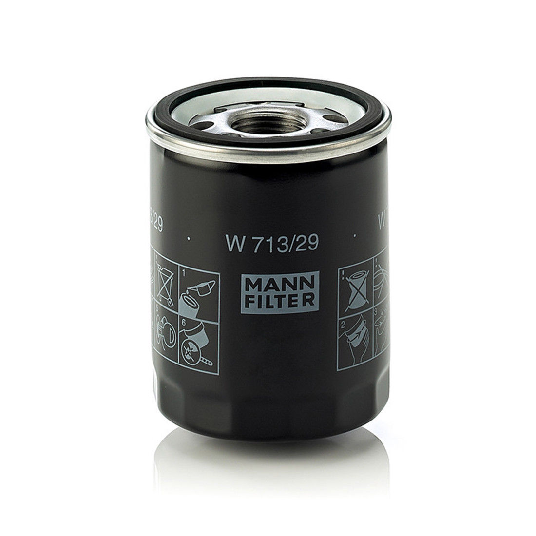 MANN-FILTER Oil filter LAND ROVER,JAGUAR,CHRYSLER W 713/29 02AJ82297,02C2C41611,02C2N3587 Engine oil filter 2W936714AA,4H236714BA,4H236714GA,AJ82297