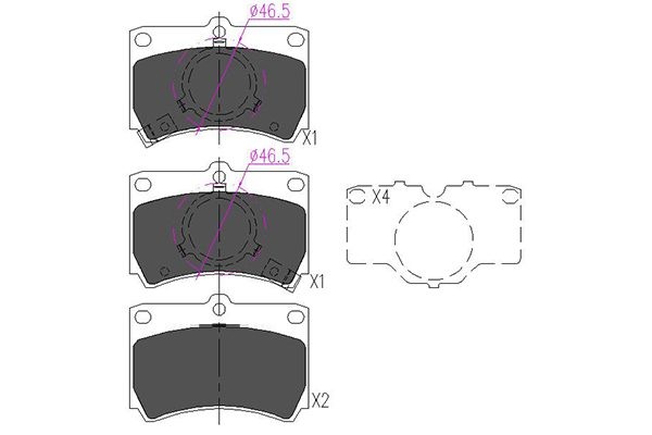 Brake Pad Set, disc brake KBP-4517 Kavo parts