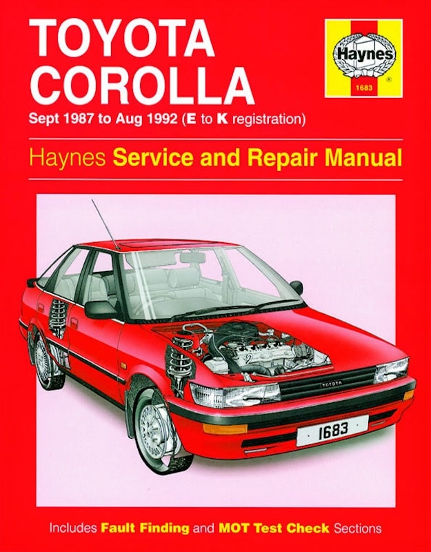 Haynes Workshop Manual Toyota Corolla Petrol (1987-1992)