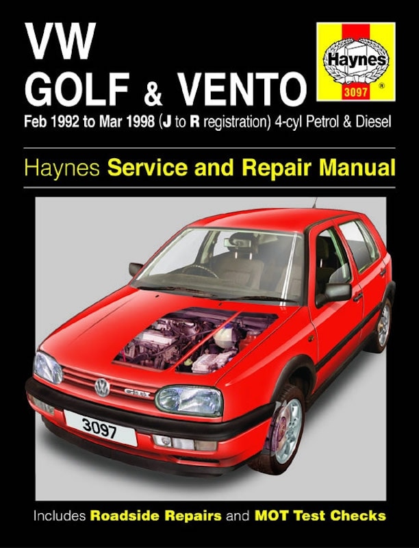 Haynes Workshop Manual VW Golf & Vento Gasoline & Diesel (Feb 92 - Mar 98) J To R