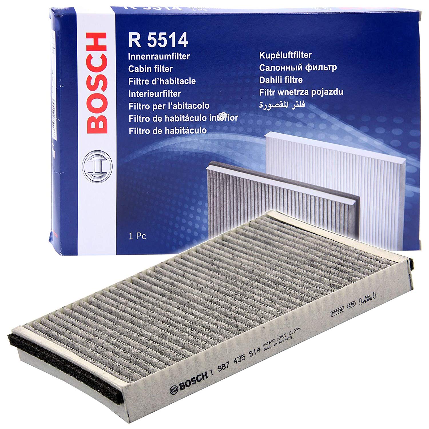 BOSCH Pollen filter OPEL,CHEVROLET,VAUXHALL 1 987 435 514 13175554,9121627,13175554 13175554,9121627,13175554,1718046,6808607,9121627,95528292