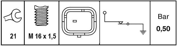 HELLA Oil Pressure Switch FORD,RENAULT,FIAT 6ZL 009 600-041 12617568481,7568481,113161 Oil Pressure Sensor,Oil Pressure Sender 1131C5,1131K5,96026617
