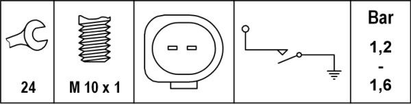 HELLA Oil Pressure Switch VW,AUDI,SKODA 6ZL 008 280-101 06D919081B,06D919081B,06D919081B Oil Pressure Sensor,Oil Pressure Sender 06D919081B