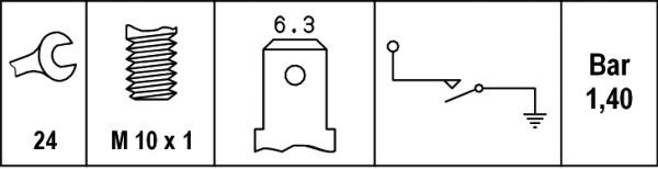 HELLA Oil Pressure Switch VW,AUDI,MERCEDES-BENZ 6ZL 003 259-471 068919081,068919081D,0135420517 Oil Pressure Sensor,Oil Pressure Sender A0135420517
