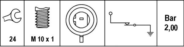 HELLA Oil Pressure Switch OPEL,FIAT,ALFA ROMEO 6ZL 003 259-211 55233423,K68096437AA,55233423 Oil Pressure Sensor,Oil Pressure Sender K68096437AA